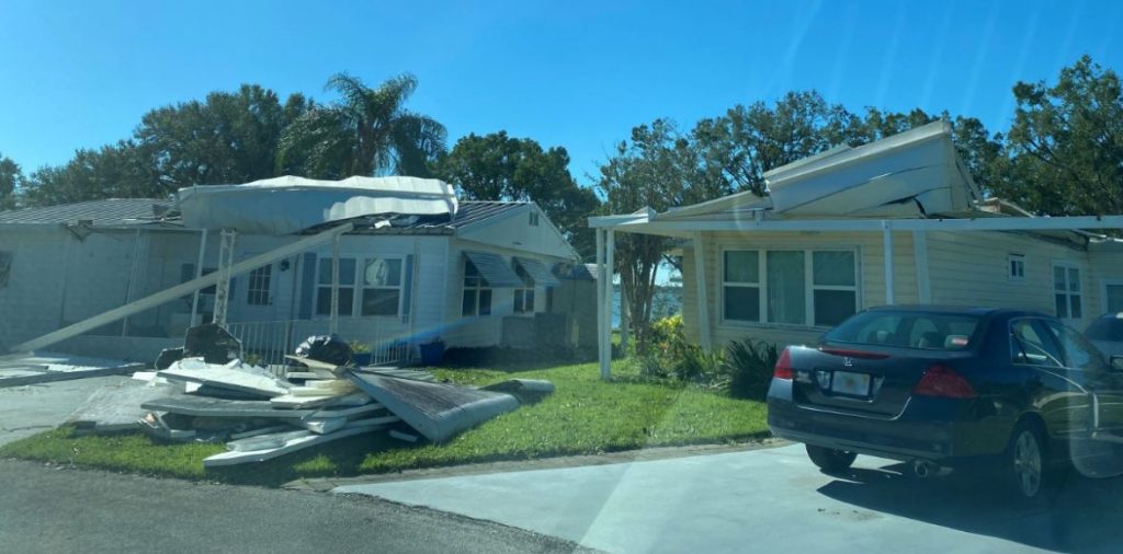 Homes with hurricane damage